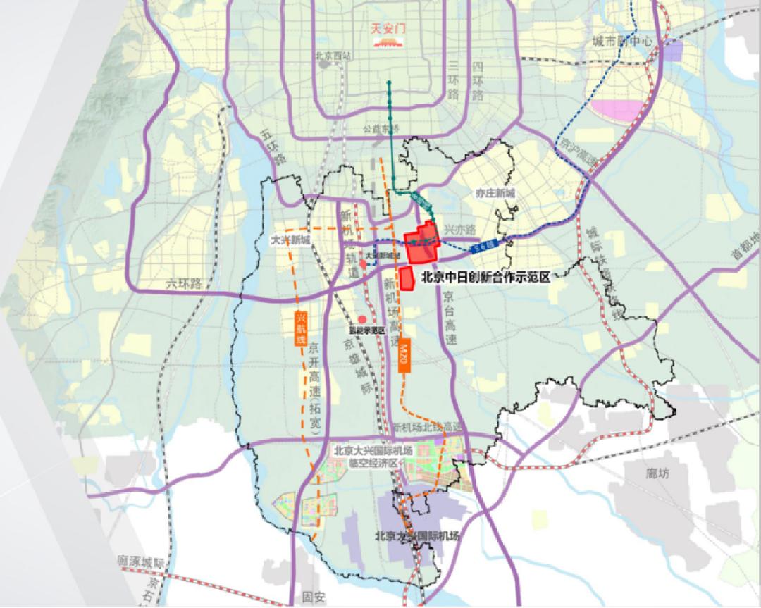北京中日创新合作示范区即原规划北京中日国际合作产业园核心区,位于