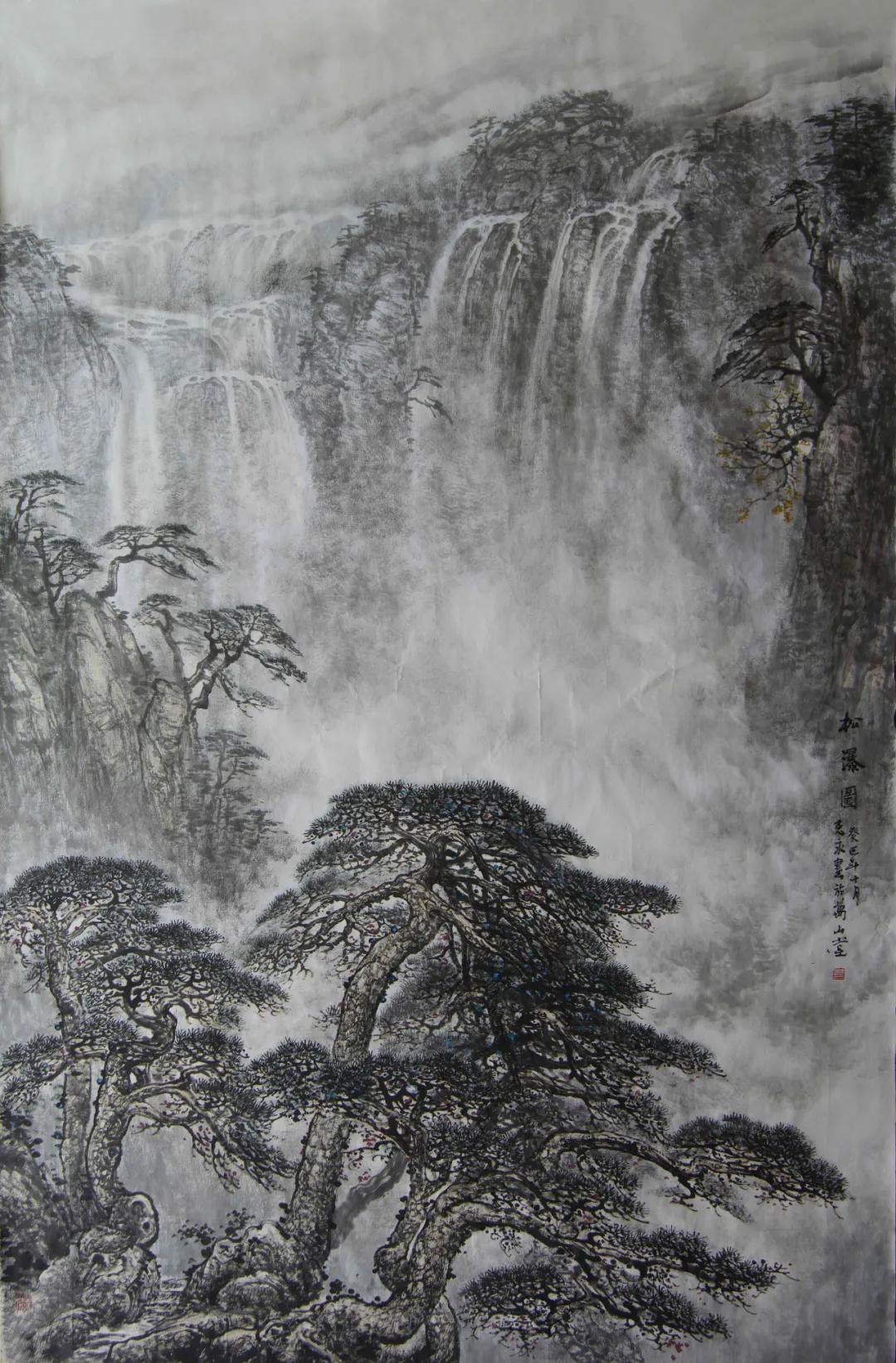 赏陈克永的山水画,解读国画中"松树"的人文寓意