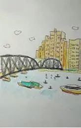 简笔画带我看上海外白渡桥绘画活动