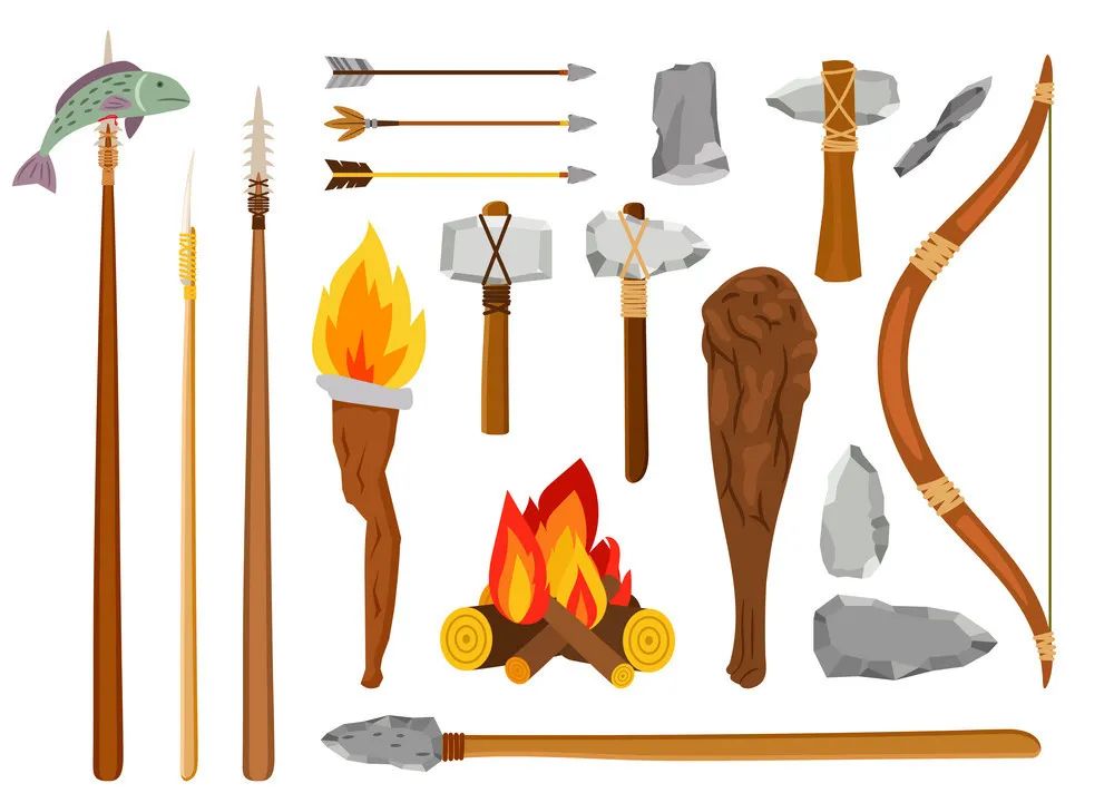图:石器时代的武器.图源:https://www.vectorstock.