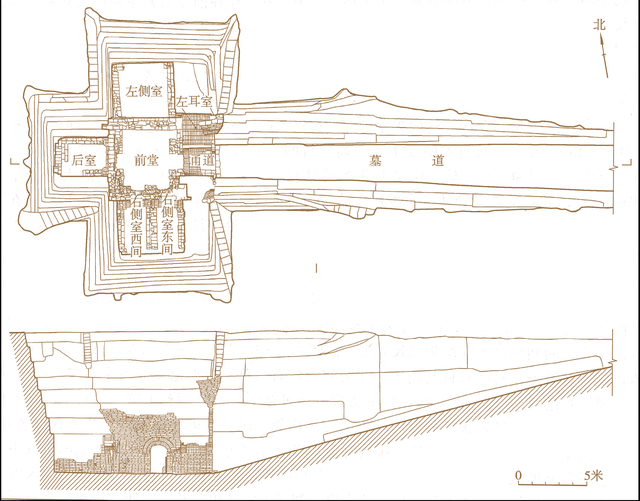 曹操墓平面图 河南安阳西高穴2号墓平面图(a.墓葬;b.墓室)