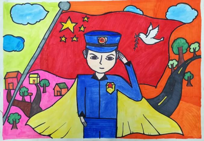 中国人民警察节 | "我心目中的人民警察"少儿绘画优秀