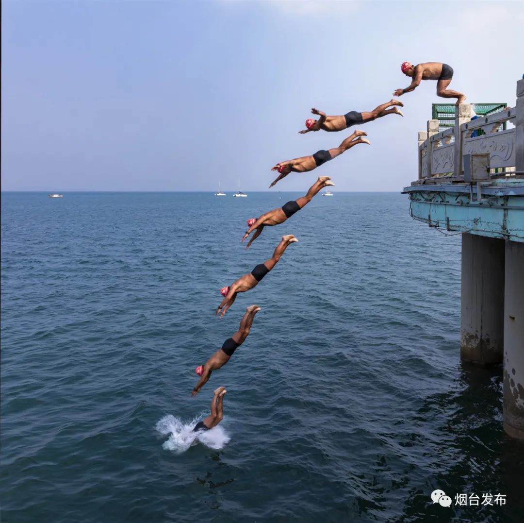 图说仙境烟台冬泳人