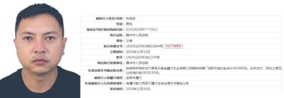 腾冲法院2021年失信被执行人曝光台(第一期)