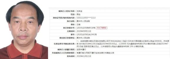 腾冲法院2021年失信被执行人曝光台(第一期)
