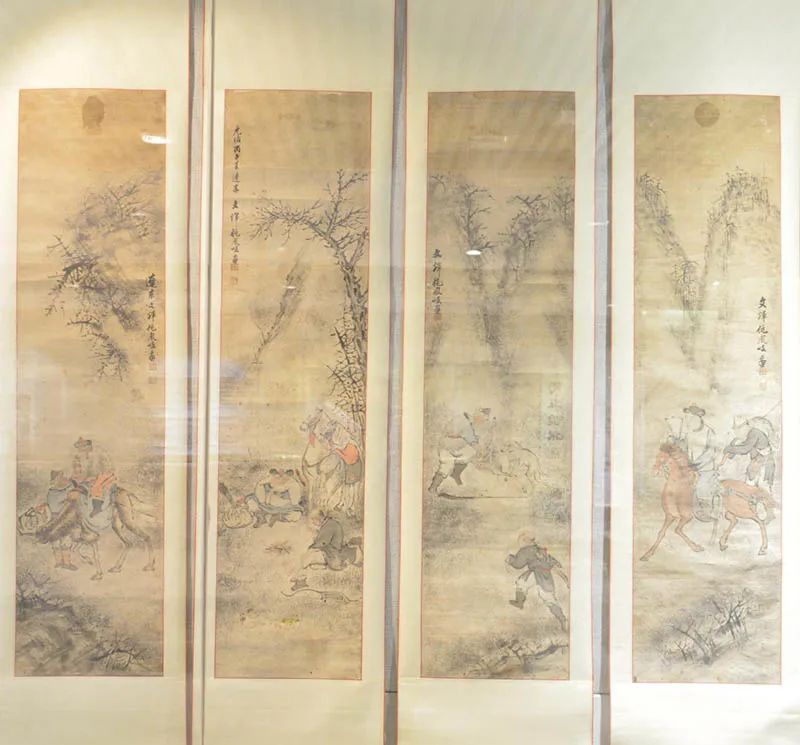 榆中县博物馆藏——姚凤岐《射猎图》四屏