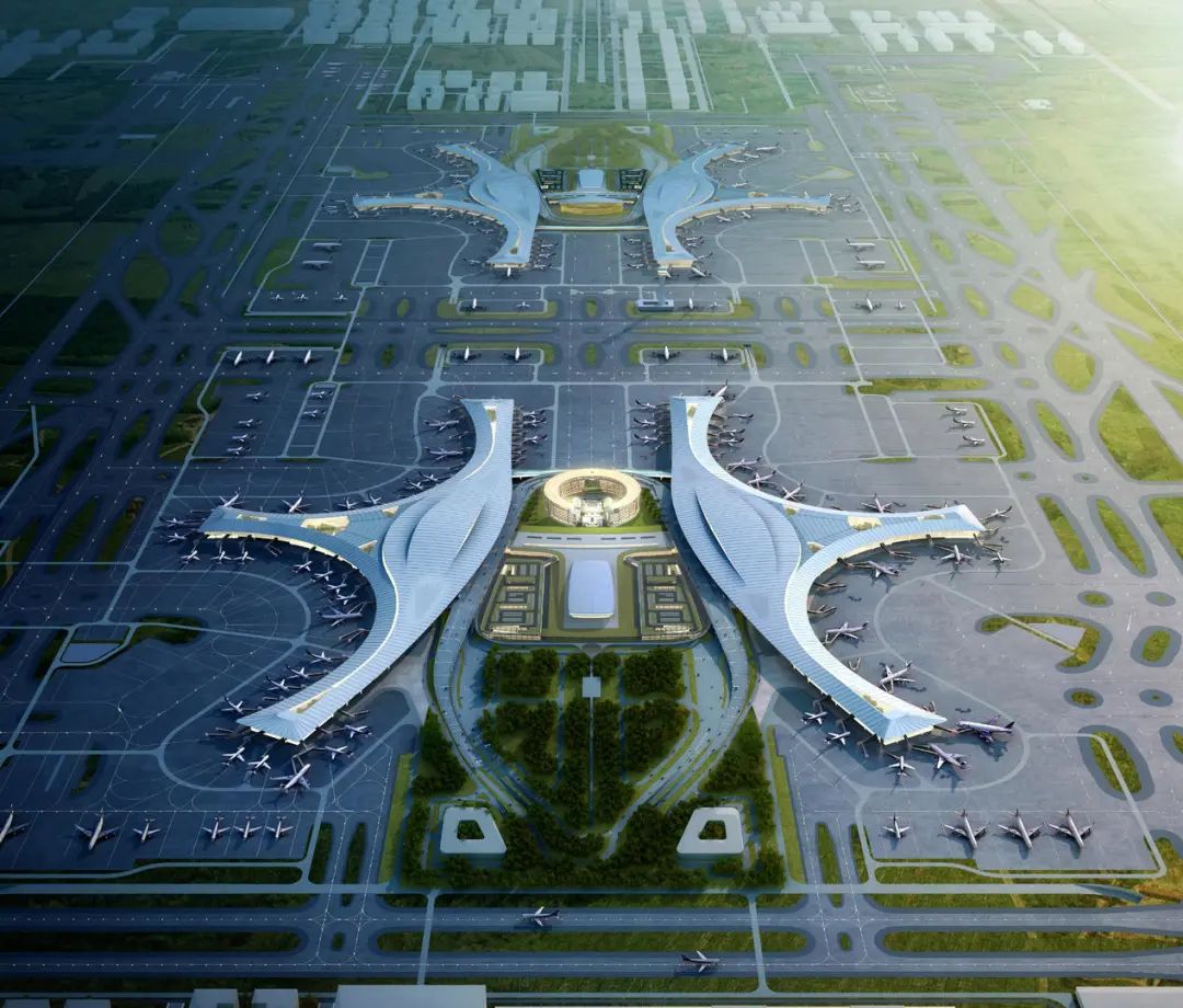 政事君来到成都天府国际机场 进入机场最中央位置的圆形建筑一探究竟