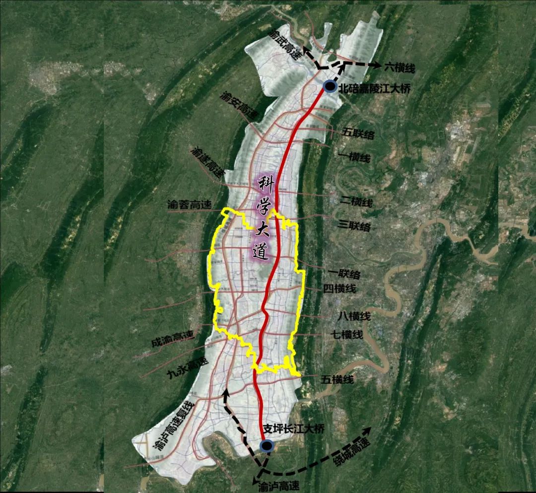 科学大道已于2020年9月11日启动建设作为西部(重庆)科学城的中轴线