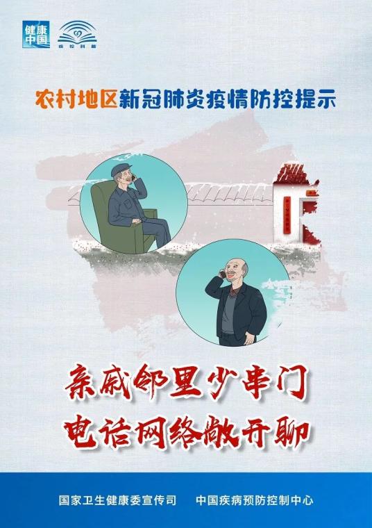 【疫情防控】农村地区新冠肺炎疫情防控提示海报