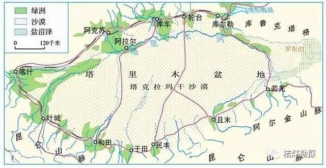 塔里木河发源于天山山脉及喀喇昆仑山(源流包括阿克苏河,叶尔羌河