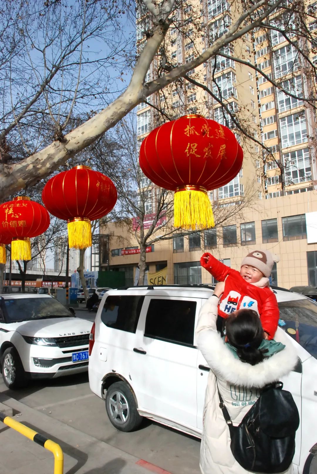 【双节氛围】道北路街道:挂灯笼迎新年 街头年味儿浓