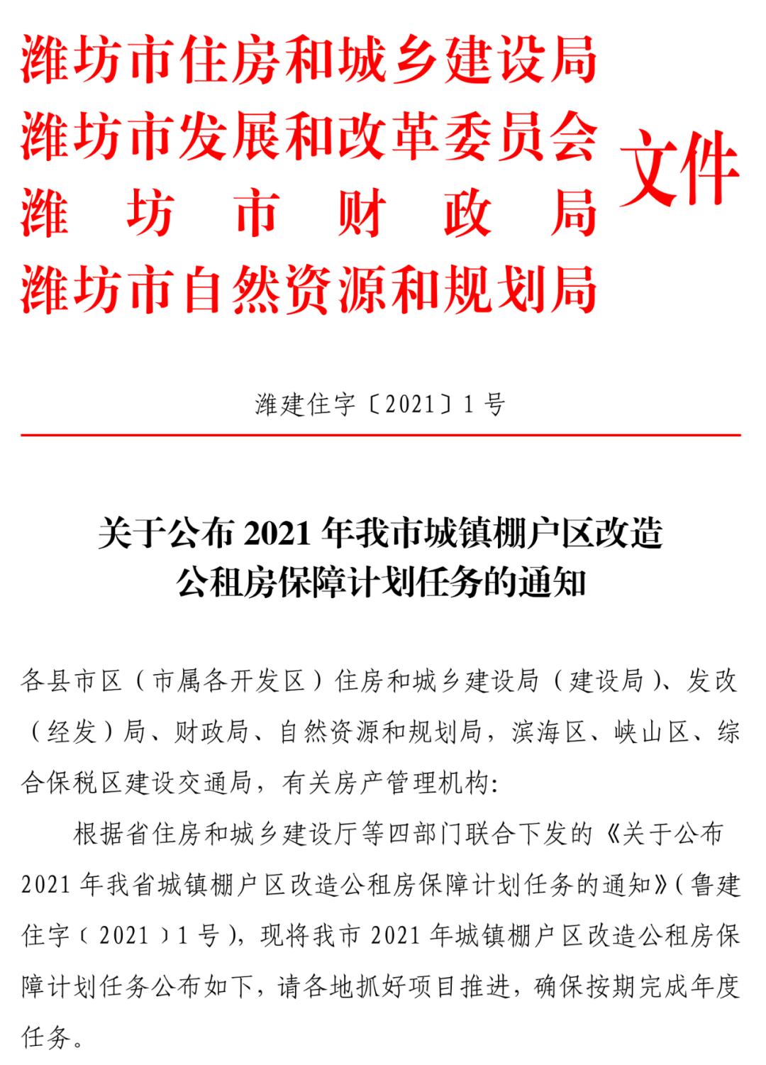 潍坊市2021年棚户区改造清单doc