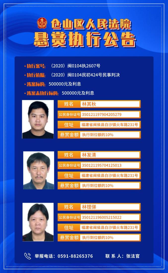 曝光！福建多地最新发布失信被执行人！（最新发布）