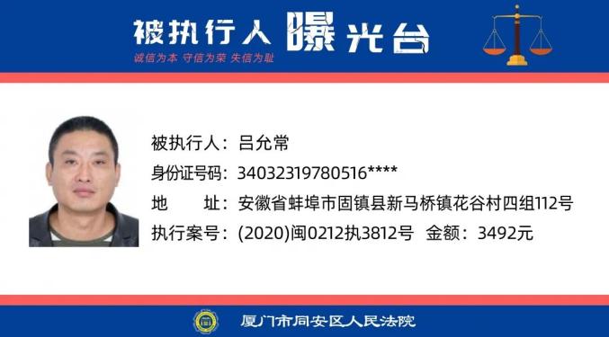 曝光！福建多地最新发布失信被执行人！（最新发布）