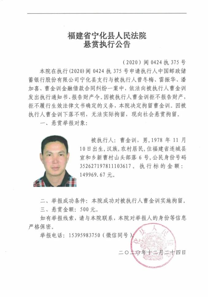 曝光！福建多地最新发布失信被执行人！（最新发布）