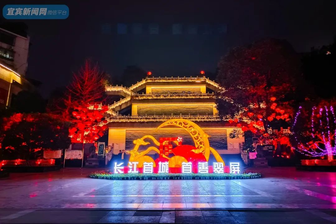 今年宜宾全城都是灯展花灯夜景3d彩灯免费看