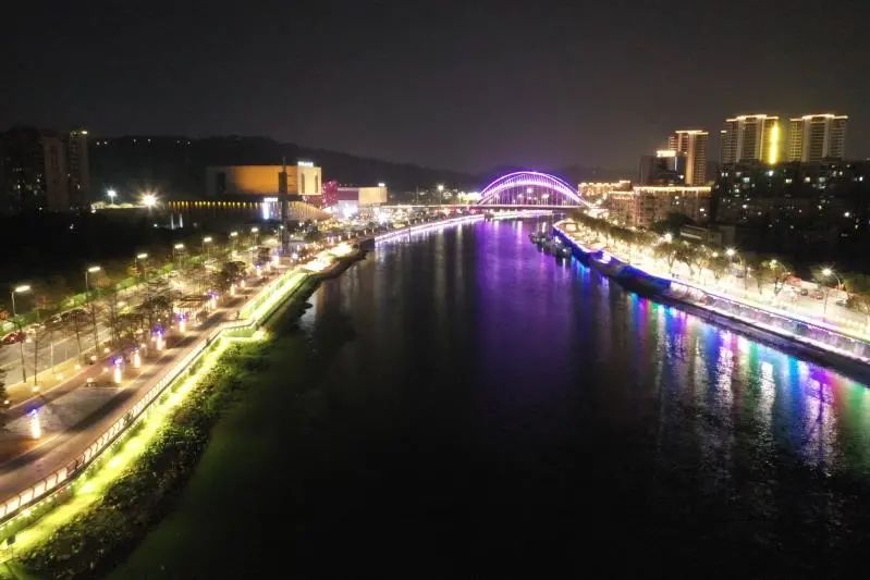 江门高新亮化方面,江门大桥,东华大桥,城市阳台,儿童公园,白水带风景
