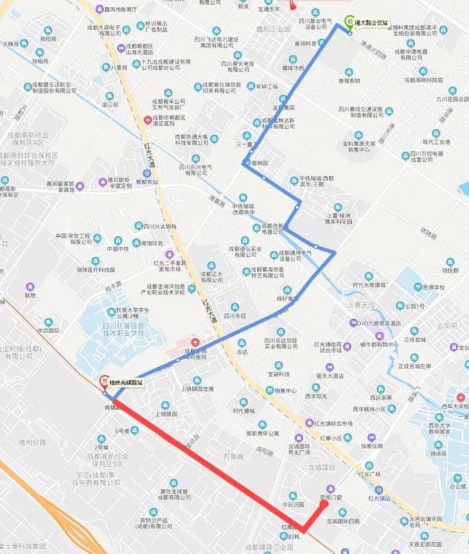 客运中心站 05:50--22:00收发车时间调整为:图为 p17路线路走向示意图