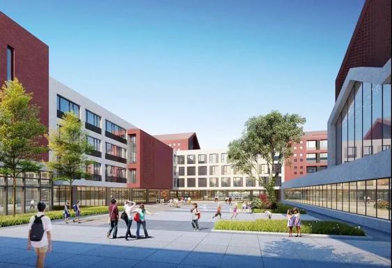北辰中学俯瞰效果图 位于潍坊高铁新片区 可容纳4800名学生
