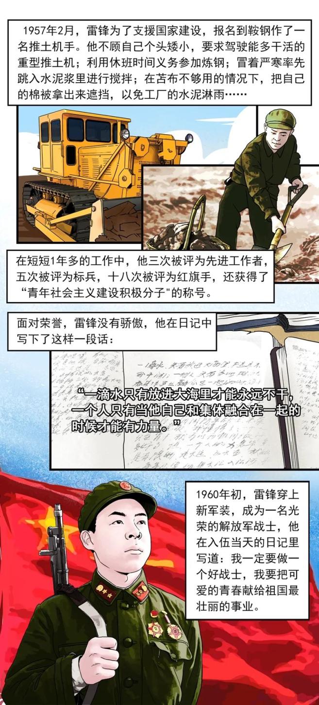 看漫画,学习雷锋的故事