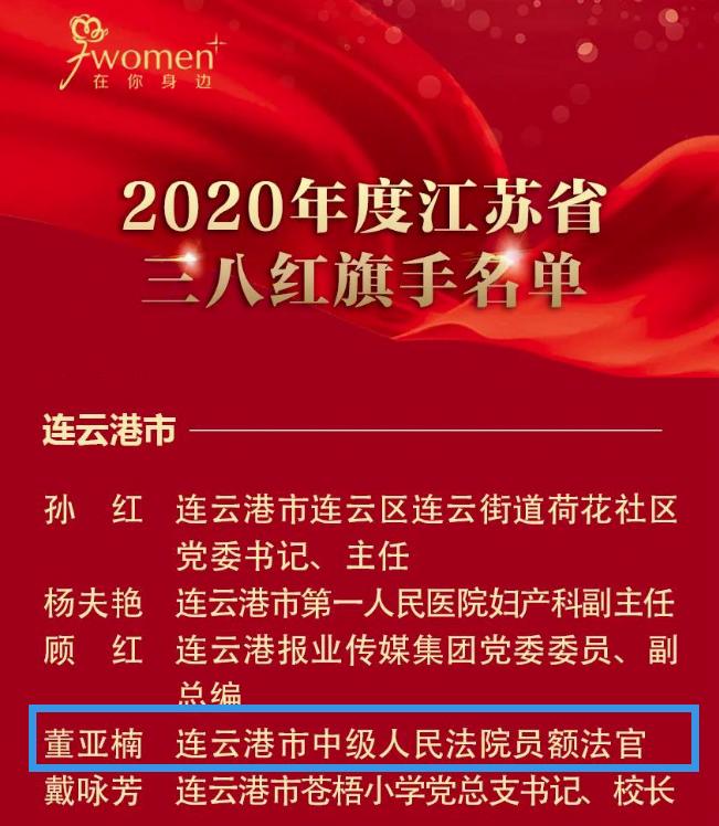 记“江苏省三八红旗手”董亚楠（最新发布）