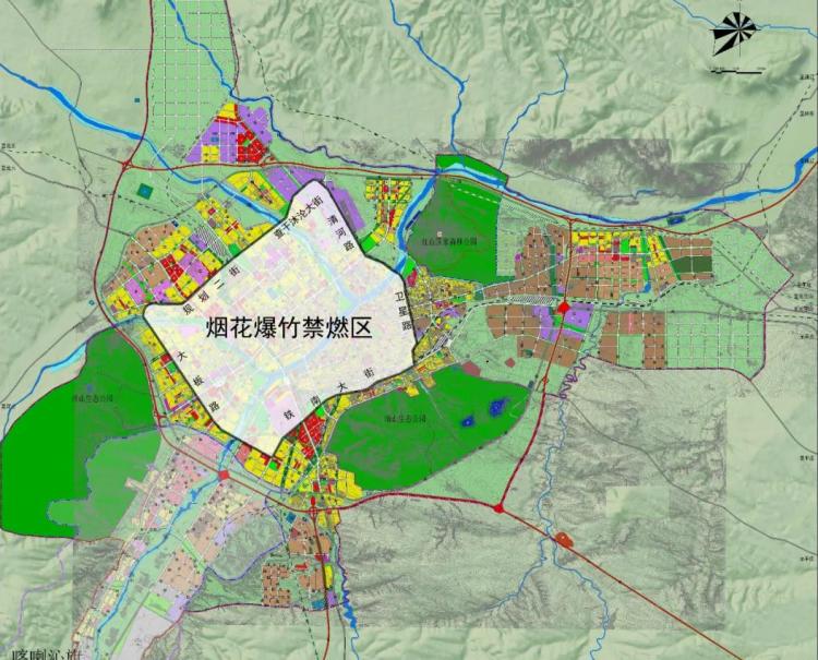 赤峰市中心城区禁止燃放烟花爆竹区域