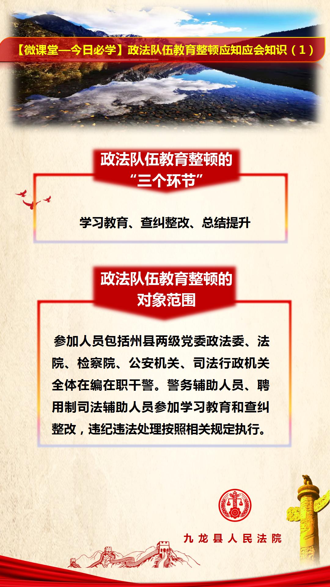 微课堂今日必学政法队伍教育整顿应知应会知识1