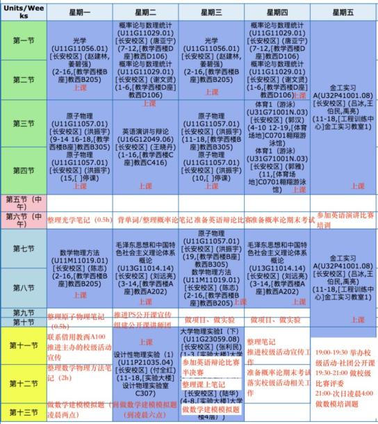 多年第一985高校学霸作息表密密麻麻排到凌晨