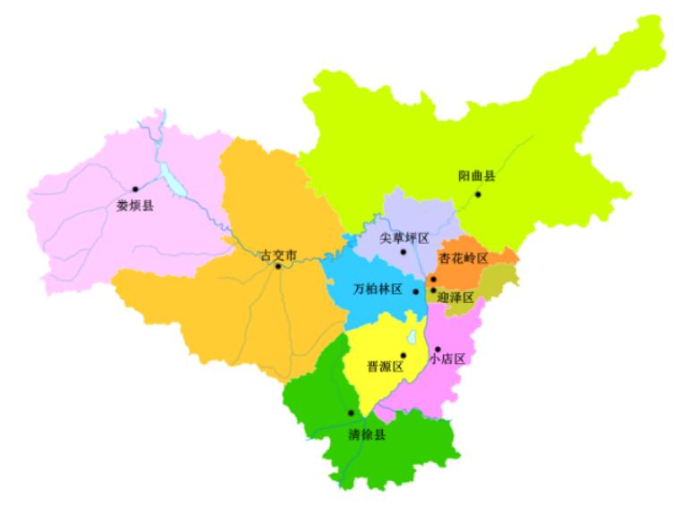 上图是太原地图,其中北面的阳曲县和南面的清徐县,"撤县设区"的可能性