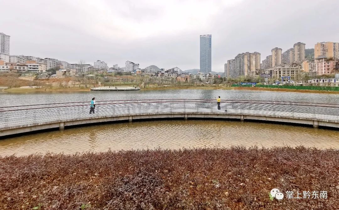 凯里首个湿地公园长这样,快来水上栈道,桃花岛.拍照