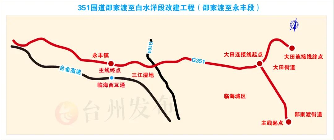 好消息路泽太高架二期351国道临海段改建工程来了