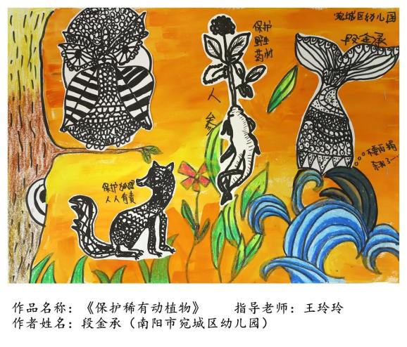 生物多样性我眼中的生物多样性主题绘画精品展幼儿园二等奖