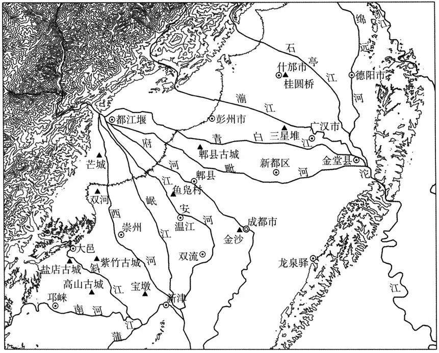 年代在距今4500~3700年左右都建在成都平原冲积扇河流间的台地上这8座