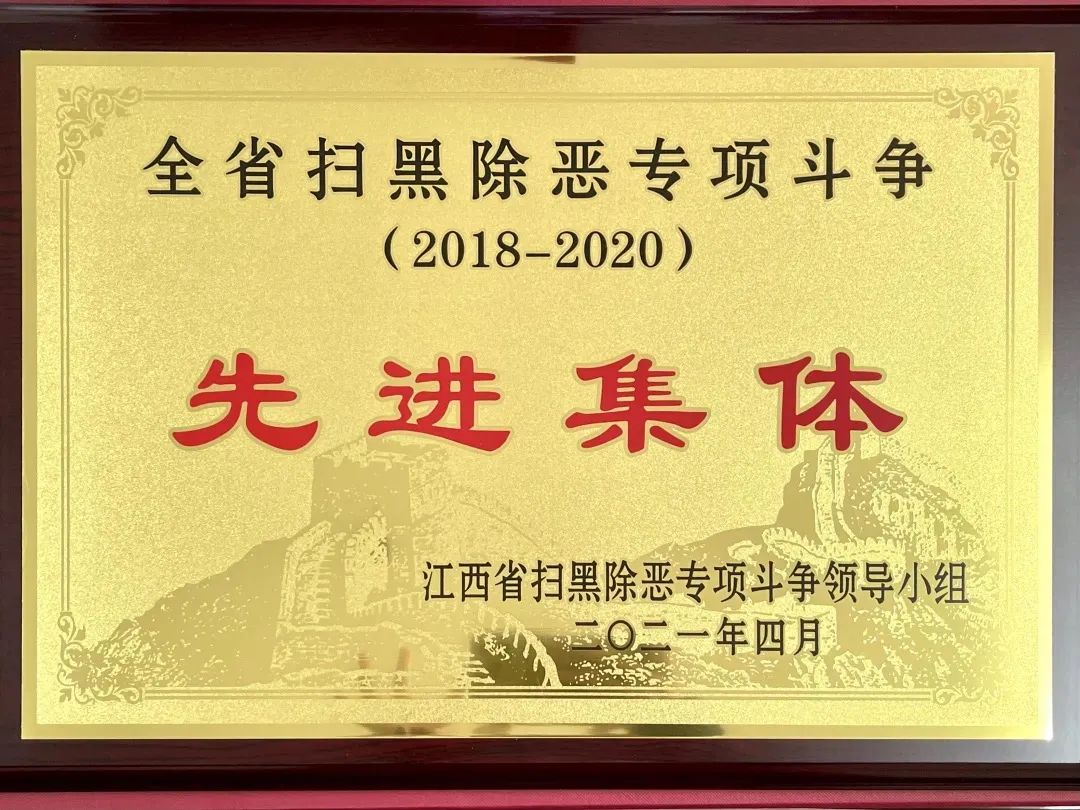 丰城市人民法院荣获"全省扫黑除恶专项斗争先进集体"及宣传工作先进