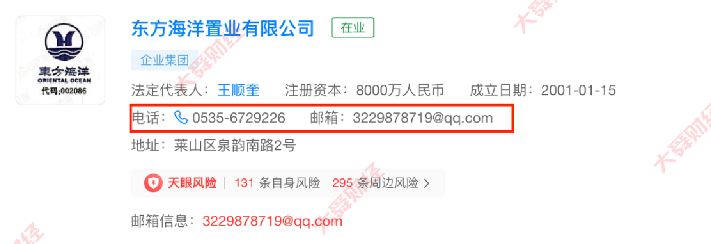 电话相同的公司均为东方海洋系公司
