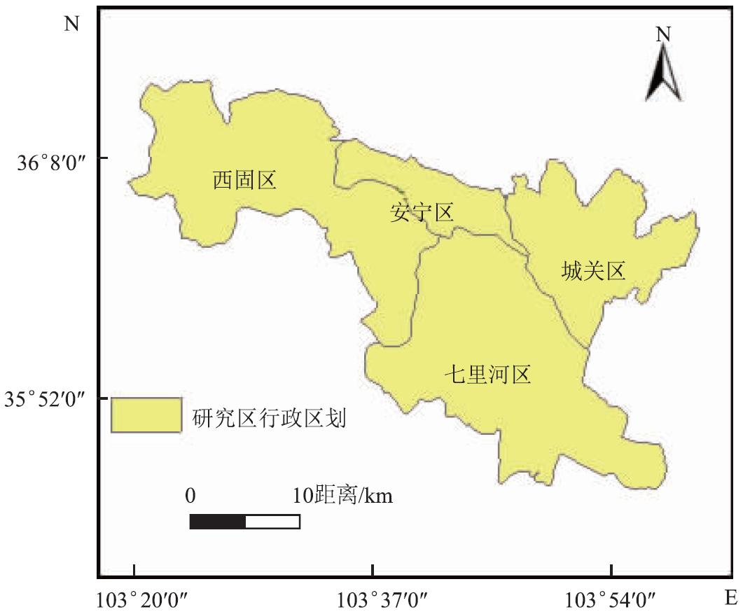 研究区域位于甘肃省兰州市境内,位于35°45~36°28′n,102°49