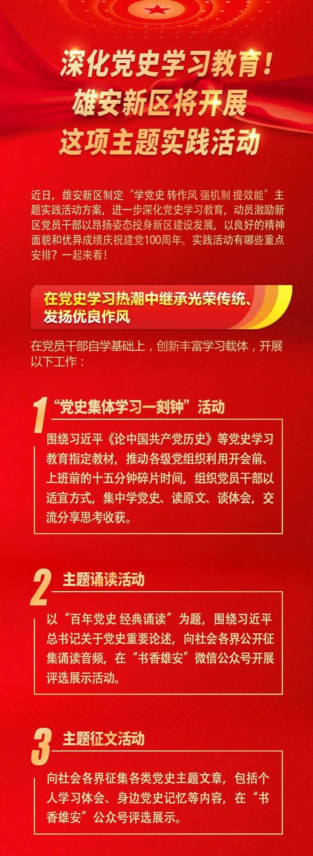 一图读懂丨深化党史学习教育雄安新区将开展这项主题实践活动