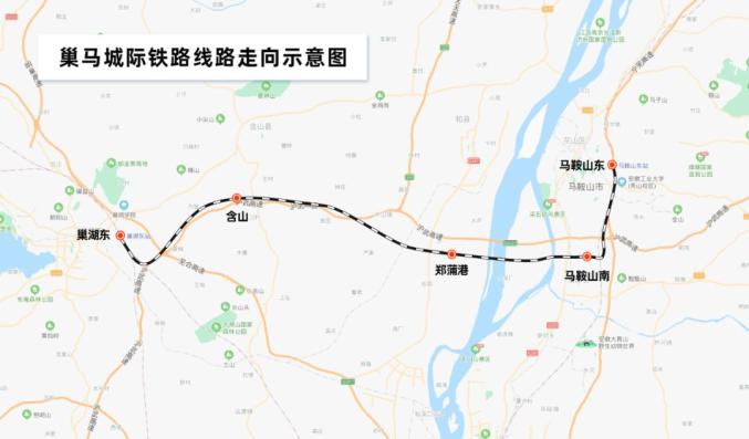 殷超 制图巢马城际铁路新建正线 60.755公里,联络线11.667公里.