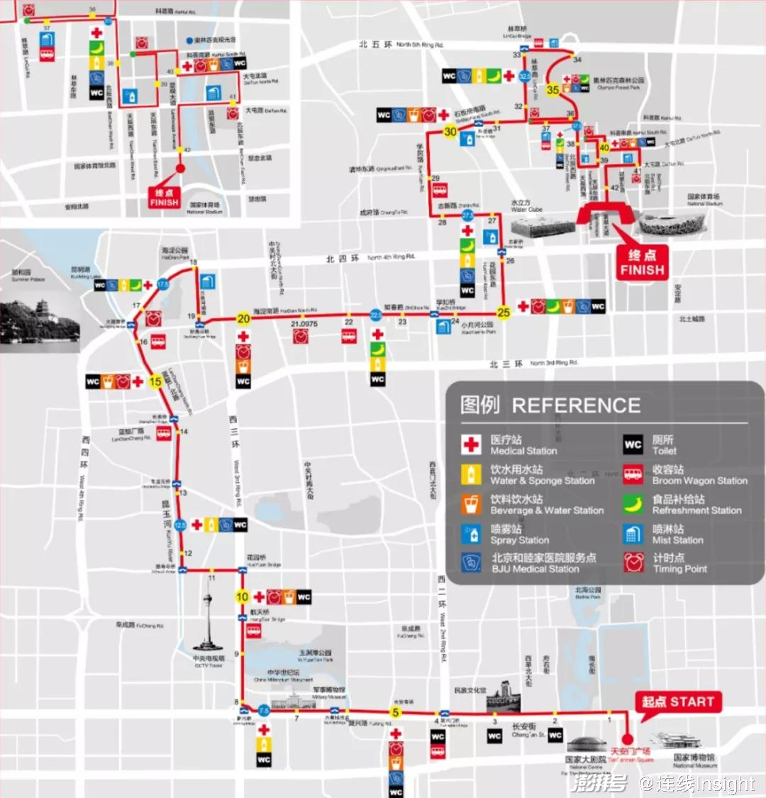2019年北京马拉松线路图,图源其官网