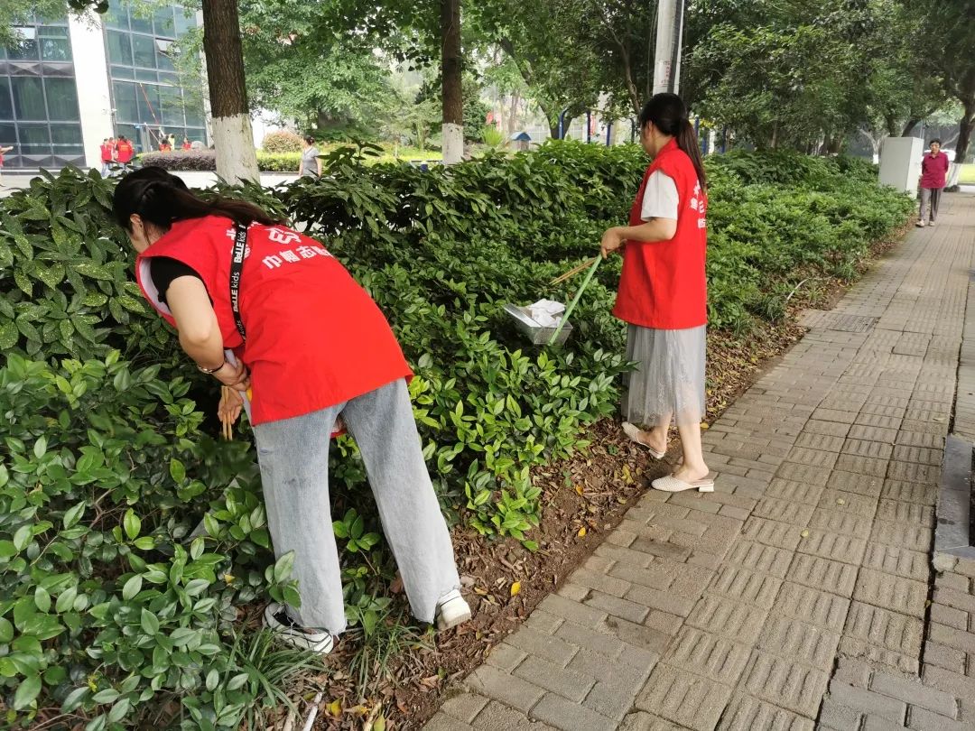 开展了徒步"益"起捡垃圾志愿服务活动,参与活动的志愿者有巾帼志愿者