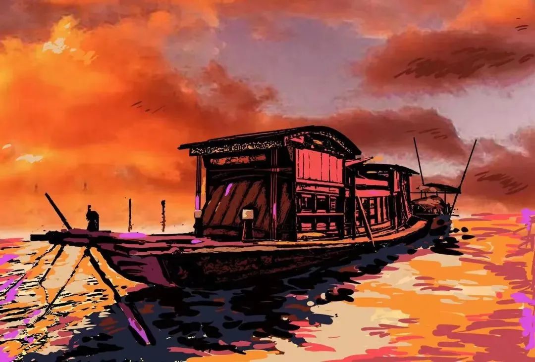 《红船》(水印版画)   