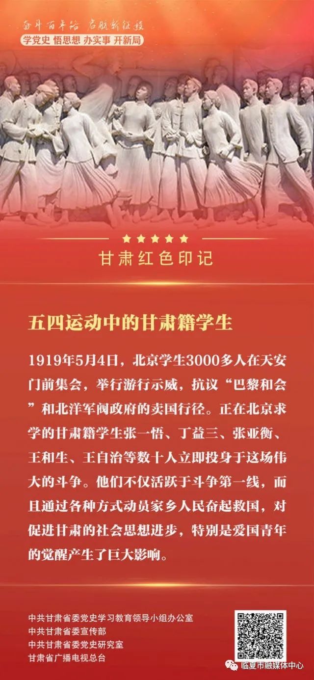 微海报丨甘肃红色印记五四运动中的甘肃籍学生