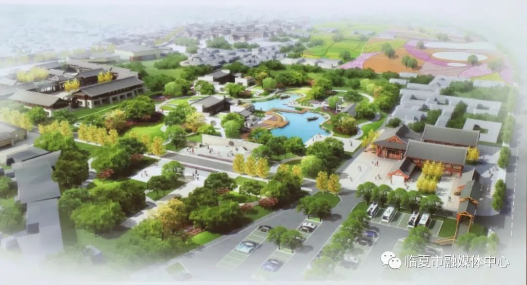 花特色小镇效果图郭鹤立强调,临夏市和设计单位在人民公园规划建设中
