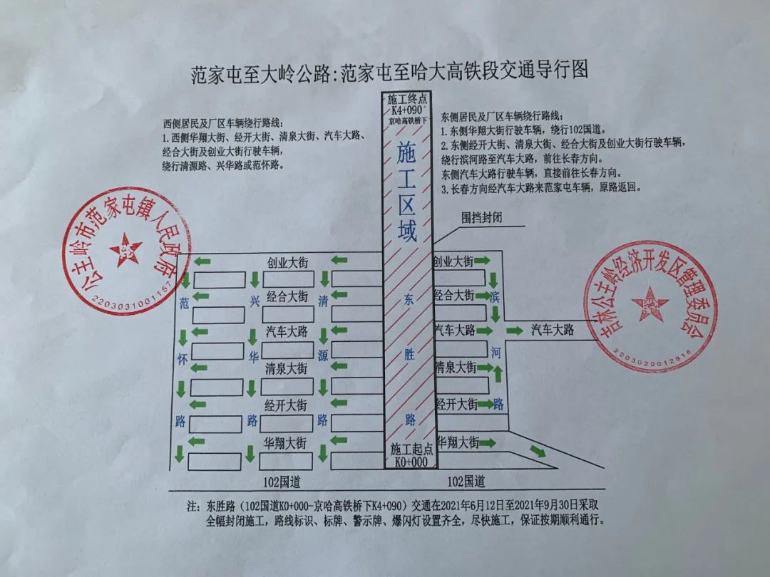 封路公告公主岭市范家屯镇至大岭镇部分路段需要全幅封闭施工