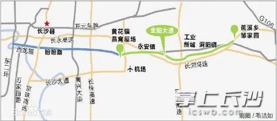 项目起于浏阳市城区道吾山路,终点位于长沙县黄花镇,与黄金大道(省道