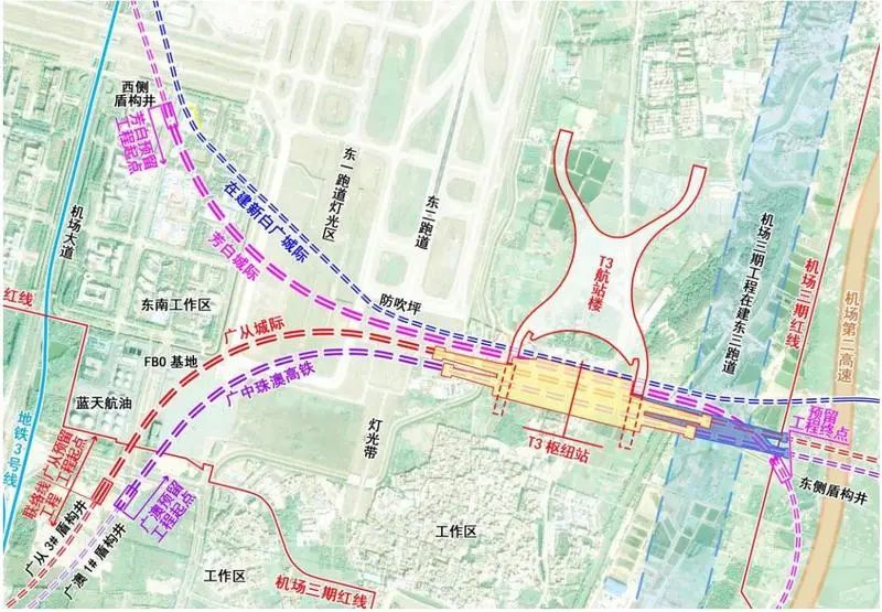 投资总额约92亿!白云机场t3交通枢纽交通预留工程环评公示