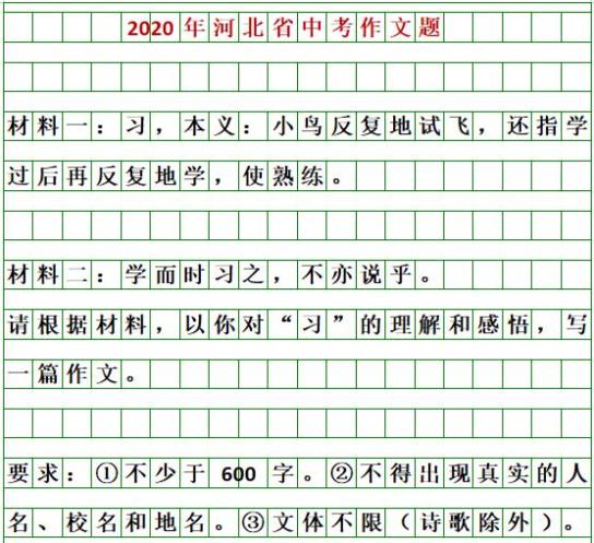 刚刚揭晓河北2021中考作文题你会怎样写