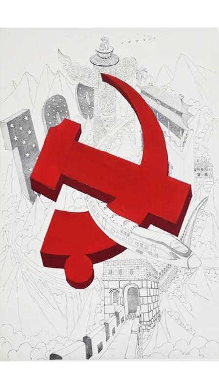 梨树县大队绘画作品《绽放》