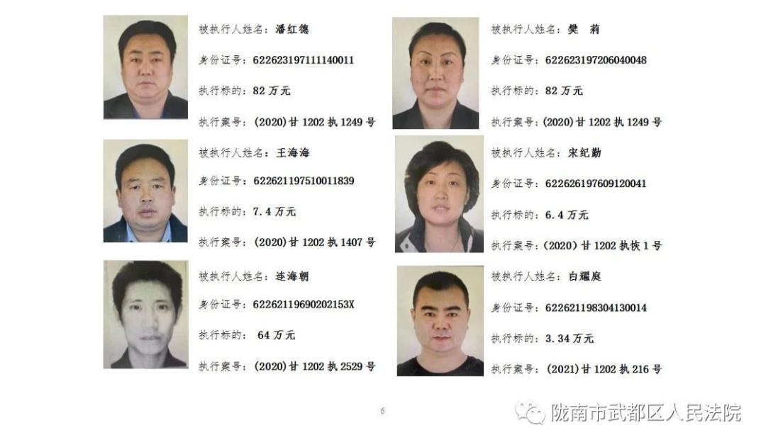 我为群众办实事武都区法院公布2021年第一期失信被执行人名单147人