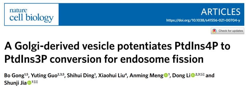 员实验室在nature cell biology上发文题为a golgi-derived vesicle